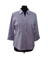 Foxcroft Pinpoint Non-Iron Button Down Shirt Womans 18 Lavender Purple F... - $29.99