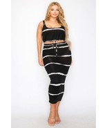 Plus sleeveless tie dye stripe 2 piece skirt set - €34,63 EUR
