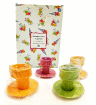 Dept 56 Ice Cream Cone and Saucer Set of 4 Collectible 8 Pieces New in Box - £25.09 GBP