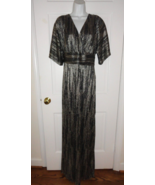 NWT LILLY PULITZER NAVY GOLD METALLIC STRIPE ELBOW LENGTH PARIGI MAXI DR... - $251.99