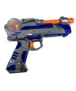 BLUE TWIN BARREL SPIN BALL OUTER SPACE LIGHT UP PISTOL GUN W SOUND ty413 - $214.47 MXN