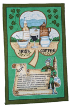 Vintage Irish  Linen Irish Coffee Recipe Wall Hanging Tea Towel 29x19 St... - $12.86