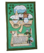 Vintage Irish  Linen Irish Coffee Recipe Wall Hanging Tea Towel 29x19 St... - £10.16 GBP