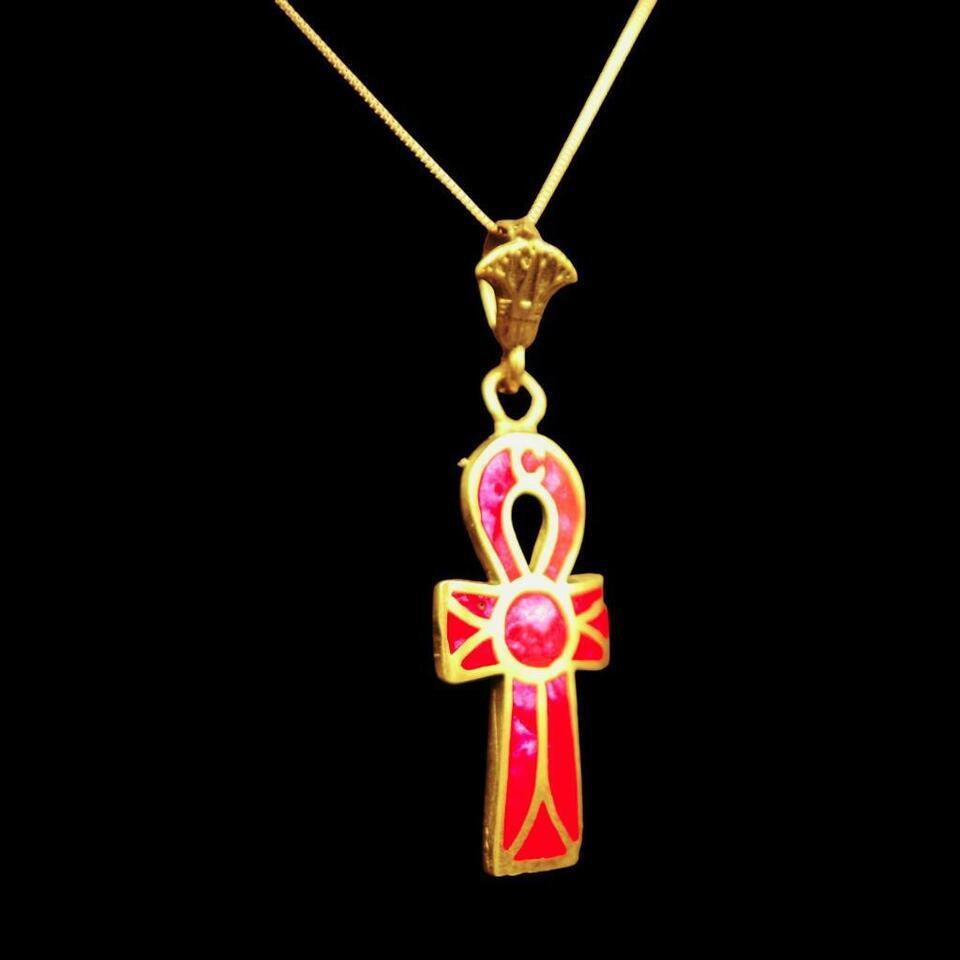 UNIQUE Copper Pendant Necklace of Ancient Egyptian Ankh Key Cross "Key of Life