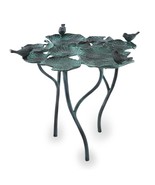 SPI Home Bird Quartet on Leaves Cast Aluminum Birdfeeder Birdbath - £200.70 GBP