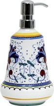 Liquid Soap Lotion Dispenser RICCO DERUTA Majolica Chrome Pump Royal Blue - £150.72 GBP