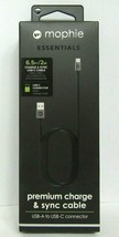 NEW Mophie Premium Charge &amp; Sync USB-C 2 Meter Braided Cable USB Type C Black - £7.50 GBP