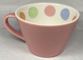 Starbucks Pink &amp; White w/ Multicolor Polka Dots Coffee Tea Cup 12oz 2006 - £6.68 GBP