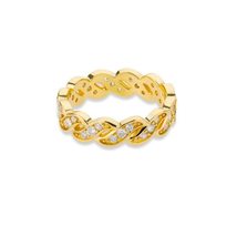 Zircon Water Wave Rings For Women Girls Gold Silver Color Rhinestone Ring Trend  - £20.04 GBP