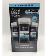 Dove Men+Care Clean Comfort Aluminum Free Deodorant, 3 oz 3 Pack - New, ... - £15.58 GBP