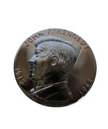 Vintage Amber Brown Color Art Glass JFK John F. Kennedy Paperweight - $19.99