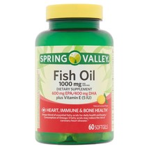 Spring Valley Fish Oil Softgels, 1000 mg, 60 ct..+ - $29.69