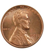 1959 Lincoln Memorial Cent Red US Coin Penny - £0.86 GBP