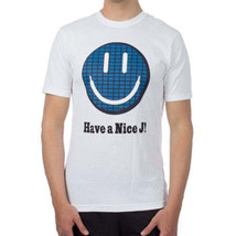 Jordan Mens Have A Nice J Graphic Printed Tee Size XX-Large Color White/Blue - £41.61 GBP