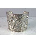 Vintage Estate Hans Jensen Denmark Silver Plated Repousse Cuff Bracelet ... - £79.32 GBP