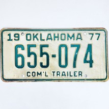 1977 United States Oklahoma Commercial Trailer License Plate 655-074 - $18.80