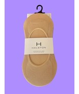 Halston Women’s Foot Liners Set of 6 Microfiber w/Grippers Nude Size 9-1... - £15.85 GBP