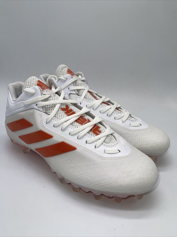 Primary image for Men's Adidas SM Freak Mid Football Cleats White Orange FX1311 Size 10.5