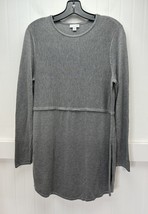 J.Jill Tunic Sweater Womens Medium Gray Long Knit Top Wool Blend Side Slits - $19.99