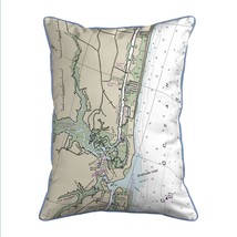 Betsy Drake Holden Beach, NC Nautical Map Large Corded Indoor Outdoor Pillow - £42.82 GBP