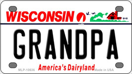 Grandpa Wisconsin Novelty Mini Metal License Plate Tag - $14.95