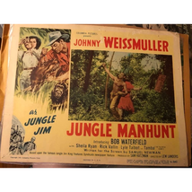 1950 Lobby Card Jungle Jim In Jungle Manhunt Johnny Weissmuller 14x11&quot; - £14.96 GBP