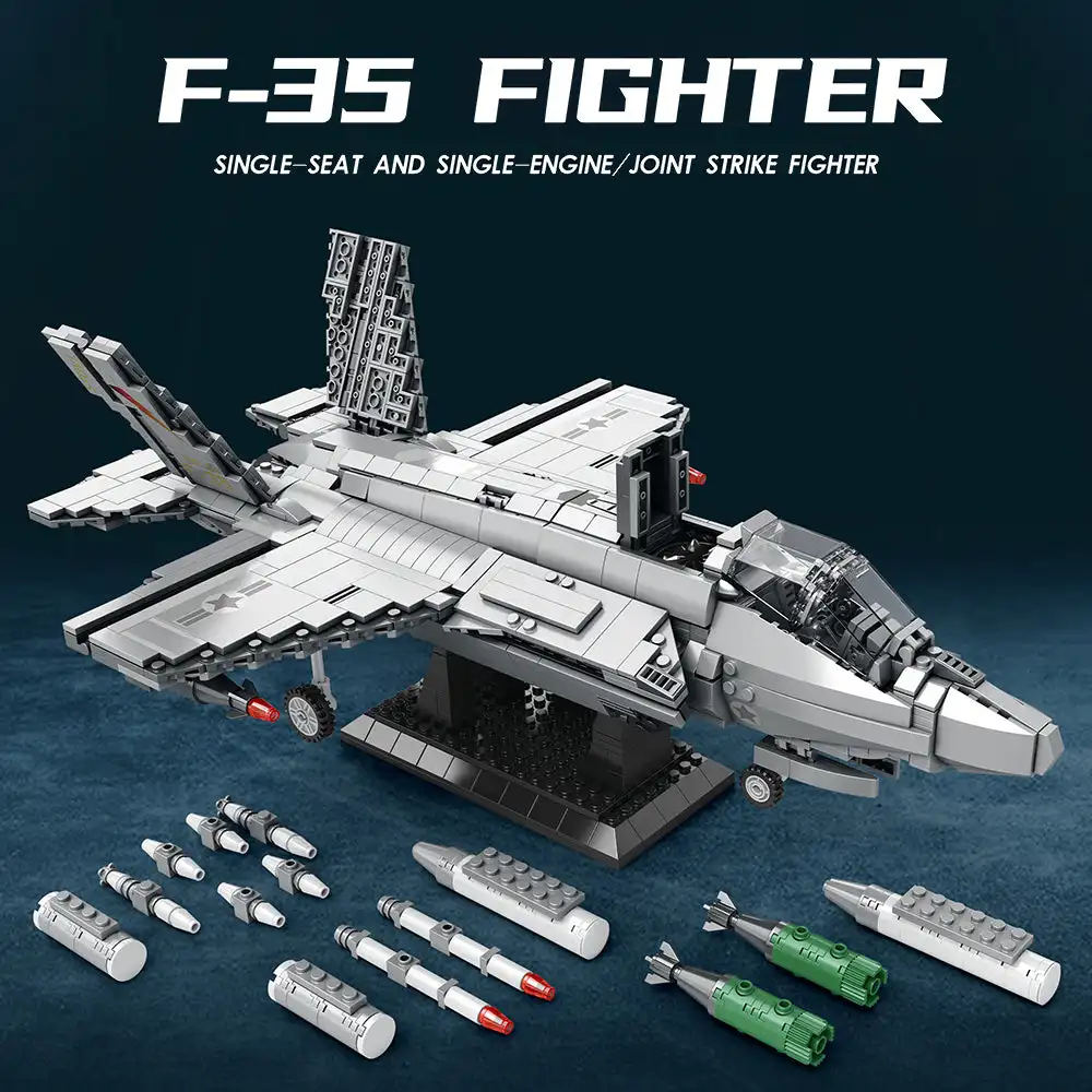 Reobirx Building Block viation Military F-35 Stealth Fighter Model Technic - £101.49 GBP