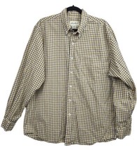 Eddie Bauer Button Down Shirt Mens Long Sleeve Size Large Black Yellow Plaid  - £10.12 GBP