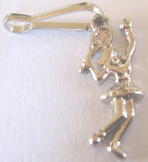 Tennis Zipper Pull Tennis Girl Style - 4pc/pack - $11.99