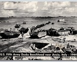 US Fifth Army Ducks Beachhead Anzio Italy 1944 UNP Unused Chrome Postcar... - $3.91