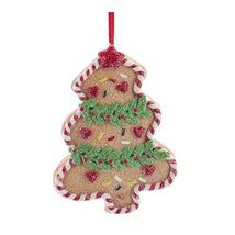 Gingerbread Cookie Christmas Tree with Holly Ornament - $10.98