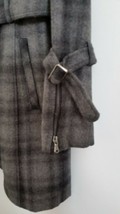 Guess Womens Coat Black Gray Belted Wool Blend Trench Style Size S - £69.73 GBP