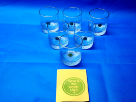 Vintage Southern Railway Green Light &quot;Go&quot; Dot Rocks Tumbler - Unused Set Of 6 - £52.59 GBP