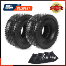 Combo Pack 15x6.00-6 Lawn Mower Tires (2 Tires+3 Tubes) 4 Ply Replacement Tires - £62.06 GBP