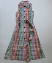 NWT Kate Spade New York Rainbow Plaid Cotton Belted Button Front Shirt Dress S - £87.20 GBP