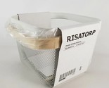  Ikea Risatorp Basket White 9.75&quot; x 10.25&quot; x 7&quot; Wooden Handle New  - $38.60