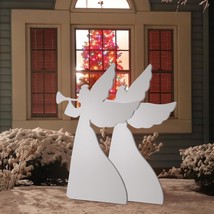 Outdoor Christmas Decorations Angels 3Ft Set Of 2 Weather-Resistant Pvc Dcor - £39.27 GBP