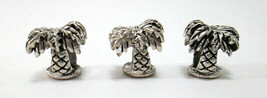 PALM TREE Charms Lot of 3 Silver Tone Tropical for Crafting Jewelry Making - £4.69 GBP