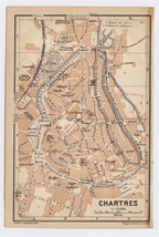 1905 Antique City Map Of Chartres / France - £15.08 GBP