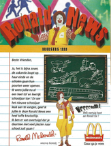 McDonald&#39;s - August 1999 - Ronald News - Belgium - $2.50