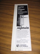 1973 Print Ad Nightwin Rechargeable Lantern Outdoors Lowrance Tulsa,OK - $9.25