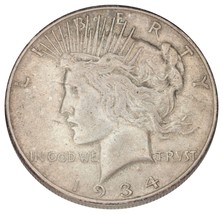 1934-S Argent Paix Dollar ( Extra Fin , XF État) - $125.61