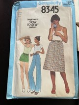 #8345 Simplicity Misses Drawstring Pants Or Short and Skirt Size 10-12 UNCUT - £3.90 GBP