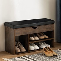 APICIZON Shoe Storage Bench, Entryway Bench with Flip Top Storage Space and - £83.02 GBP