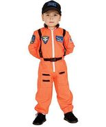 Super Hero Cute Orange Flight Suit w/Patches &amp; Cap Astronaut Costume, Ru... - £23.97 GBP