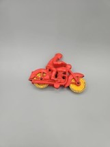 Auburn Rubber Police Motorcycle Red With Yellow Wheels  - $9.99