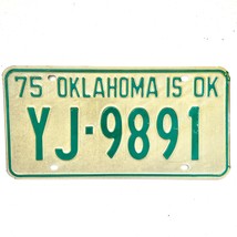 1975 United States Oklahoma Oklahoma County Passenger License Plate YJ-9891 - £14.70 GBP