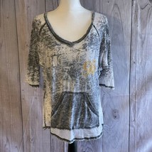 Urban X Top, Medium, Gray, 3/4 Sleeve, Pocket, Cotton Blend - $21.99