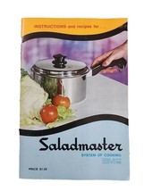 SALADMASTER 1969 Pamphlet System of Cooking Recipes Instructions 39 Page - £9.94 GBP