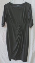 EnFocus Studio Little Black Dress Faux wrap ruched sleeve cocktail eveni... - £19.98 GBP